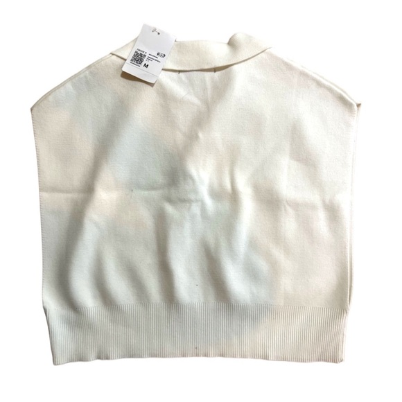 Forever 21 Sleeveless Sweater-Knit Crop Top ivory cream medium M vest NWT - Picture 9 of 10